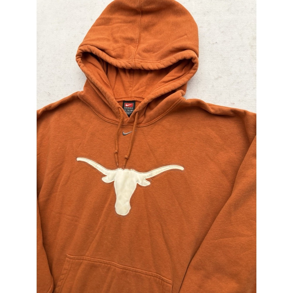 Vintage Nike Texas Longhorns Center Swoosh Embroidered Hoodie Mens 2XL Y2K RARE